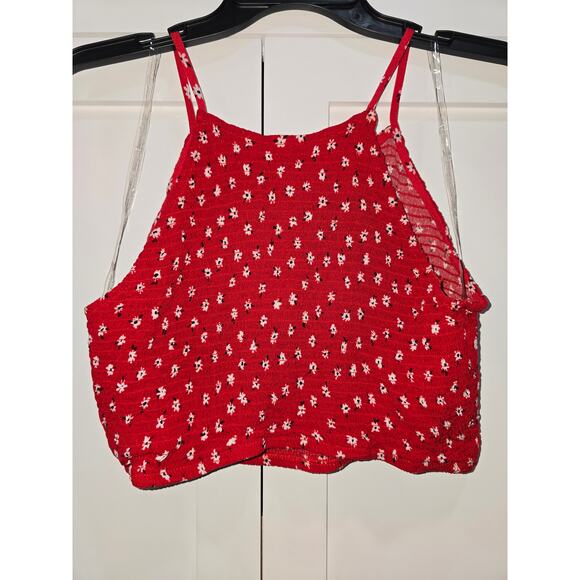 Red Floral Smocked Tank - XL - Picture 3 of 6